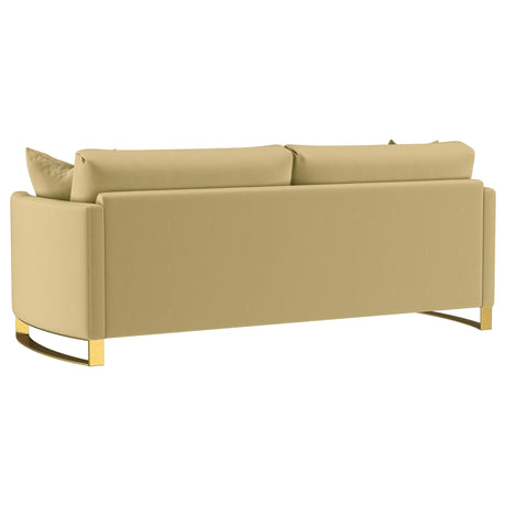 Corliss Upholstered Curved Track Arm Sofa Camel by Coaster at Eve Furniture