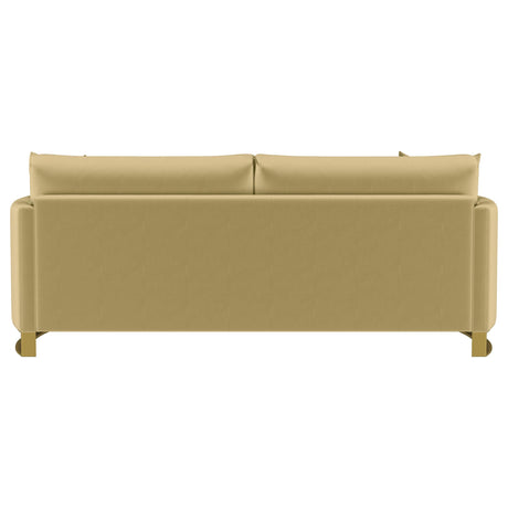 Corliss Upholstered Curved Track Arm Sofa Camel by Coaster at Eve Furniture