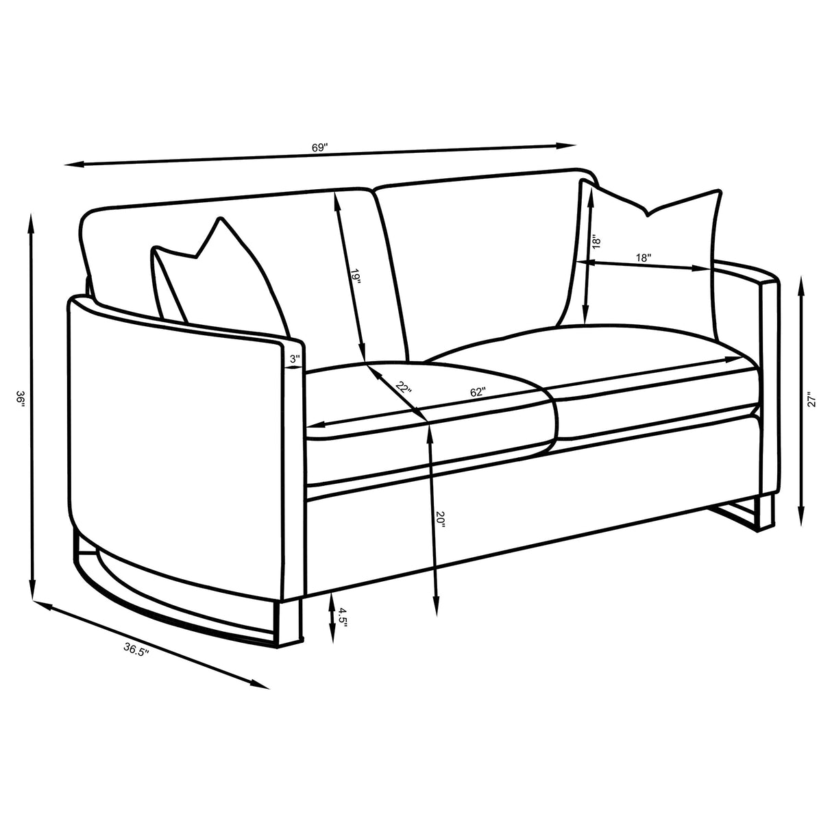 Corliss Camel Velvet Upholstered 2-Piece Living Room Set by Coaster at Eve Furniture