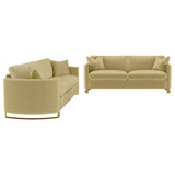Corliss Camel Velvet Upholstered 2-Piece Living Room Set by Coaster at Eve Furniture