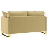 Corliss Camel Velvet Upholstered 2-Piece Living Room Set by Coaster at Eve Furniture