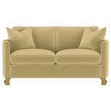 Corliss Camel Velvet Upholstered 3-Piece Living Room Set by Coaster at Eve Furniture