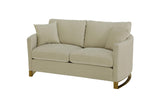 Corliss Upholstered Arched Arms Loveseat Beige