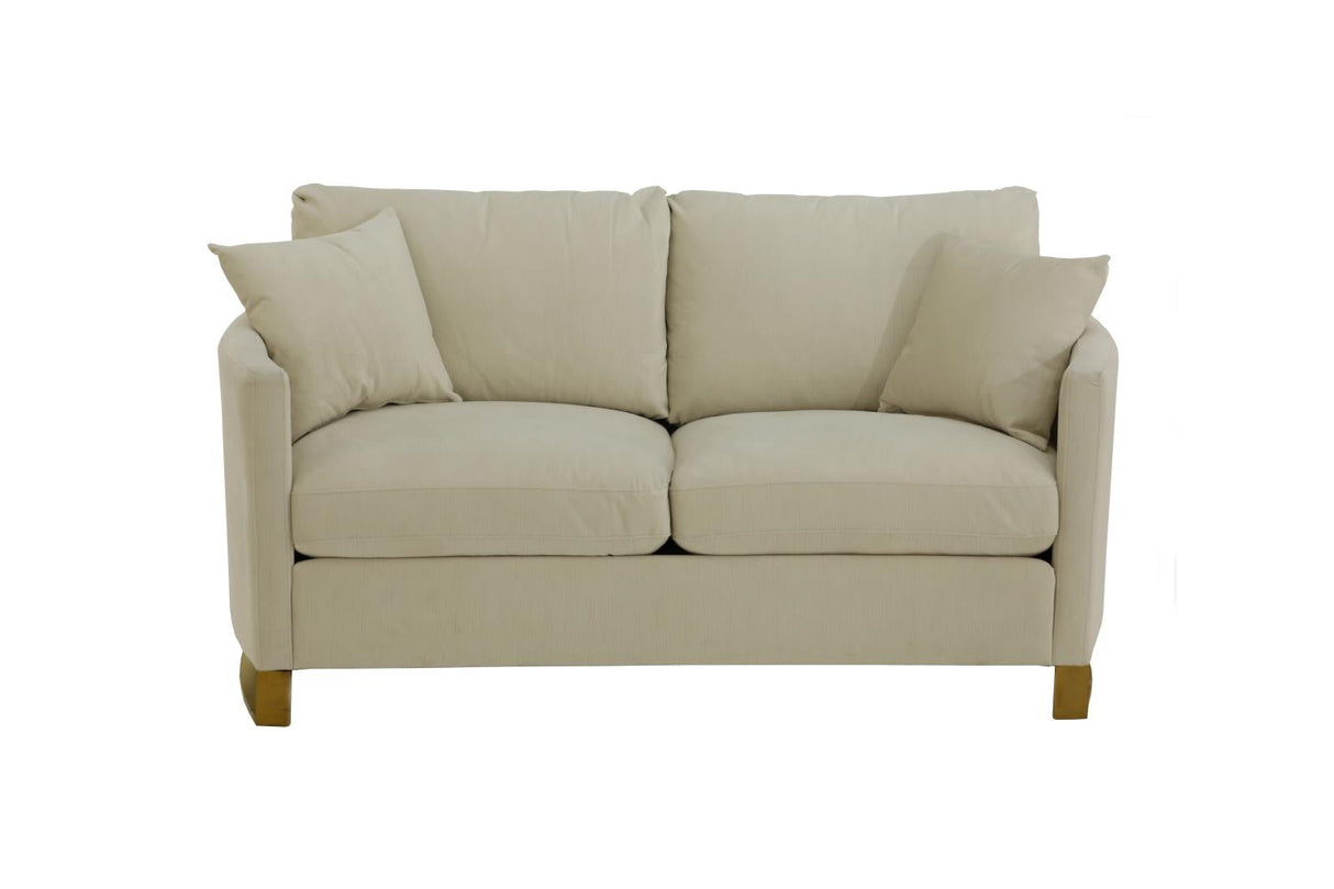 Corliss Upholstered Arched Arms Loveseat Beige