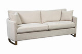 Corliss Upholstered Curved Track Arm Sofa Beige by Coaster at Eve Furniture
