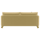 Corliss Upholstered Curved Track Arm Sofa Camel by Coaster at Eve Furniture