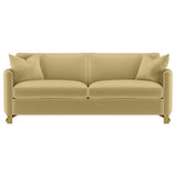 Corliss Upholstered Curved Track Arm Sofa Camel by Coaster at Eve Furniture