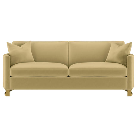 Corliss Upholstered Curved Track Arm Sofa Camel by Coaster at Eve Furniture