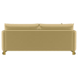 Corliss Upholstered Curved Track Arm Sofa Camel by Coaster at Eve Furniture