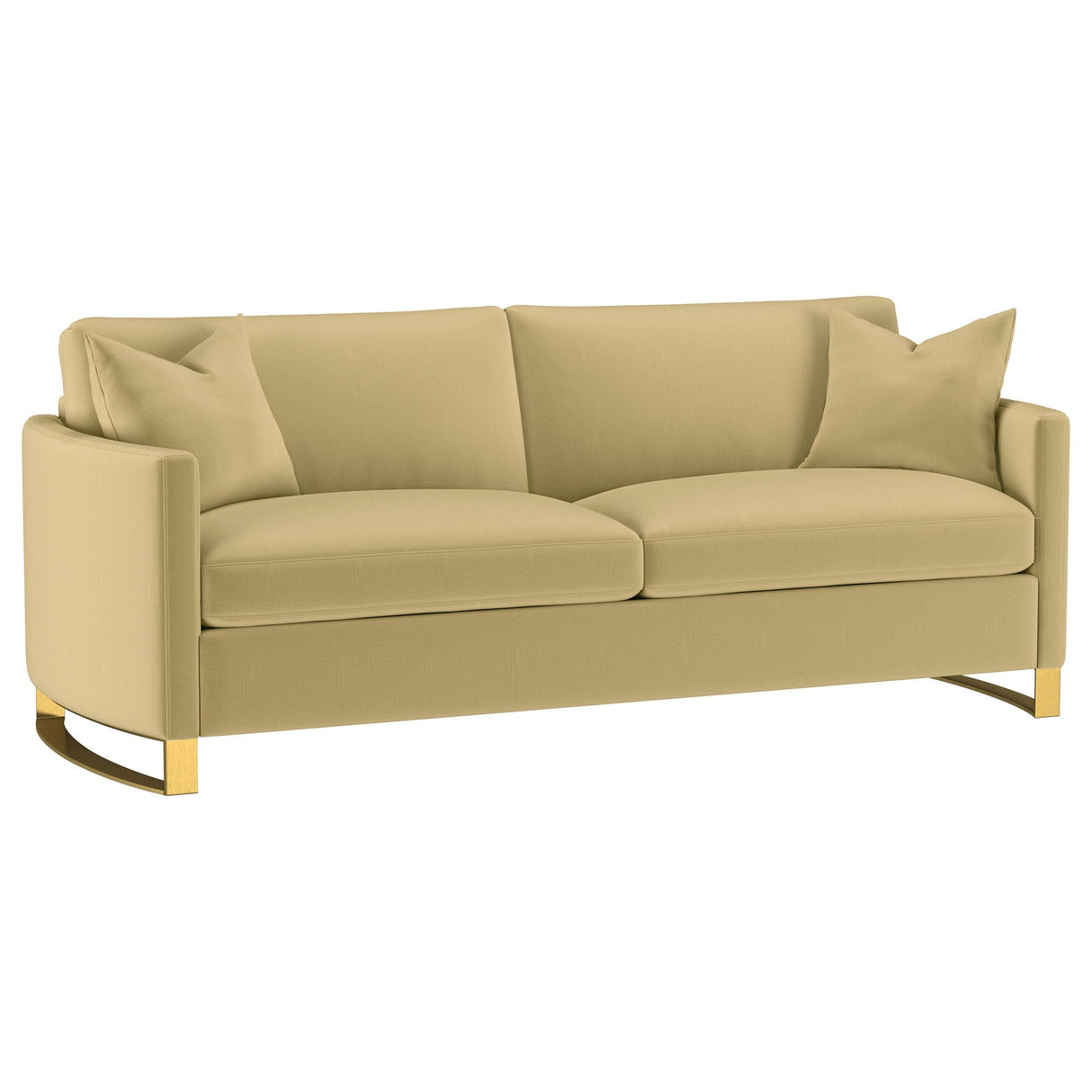 Corliss Upholstered Curved Track Arm Sofa Camel by Coaster at Eve Furniture