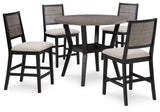 Corloda Black/Gray Counter Height Dining Table and 4 Barstools (Set of 5)