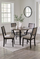 Corloda Black/Gray Dining Table and 4 Chairs (Set of 5)