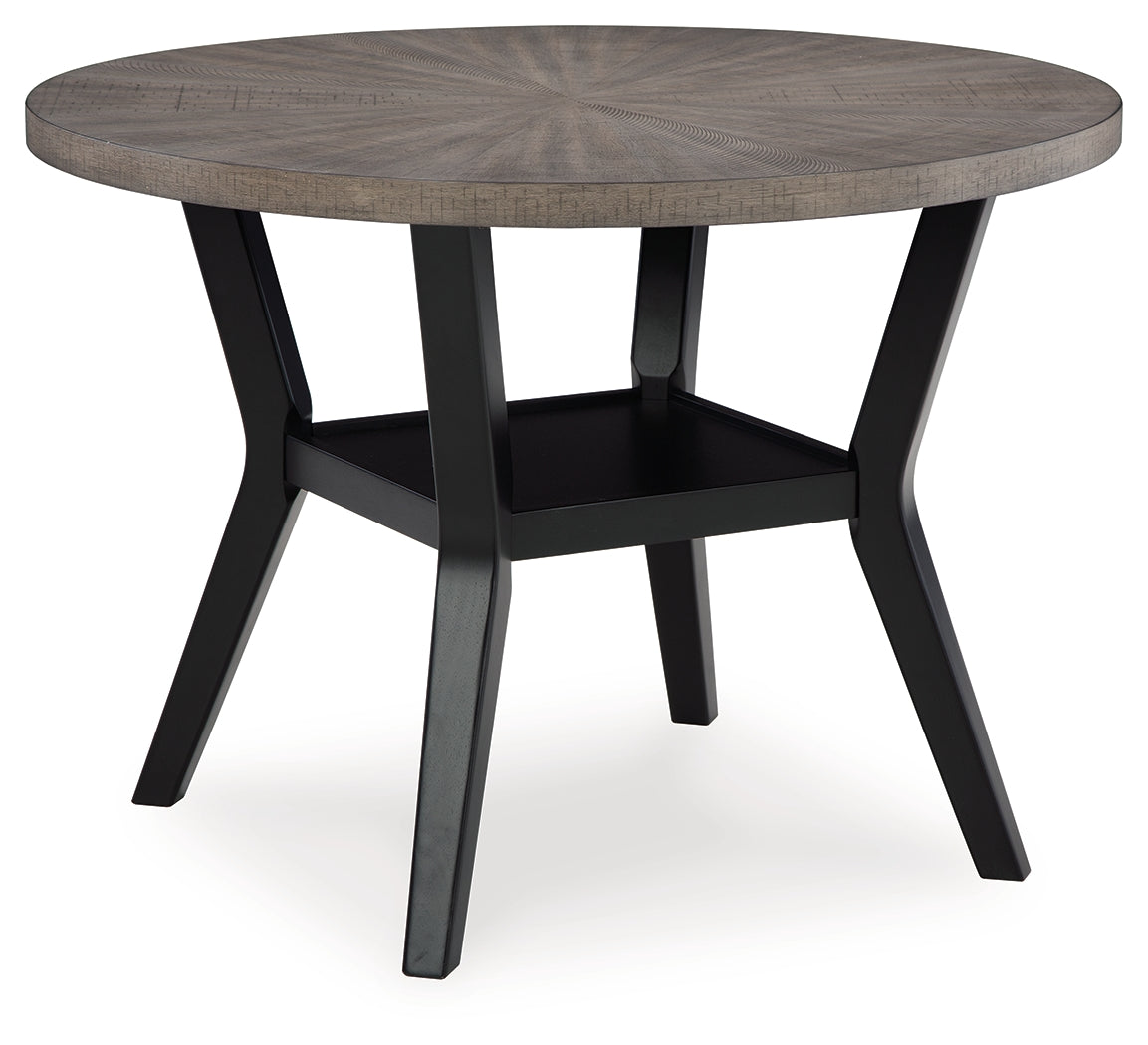 Corloda Black/Gray Dining Table and 4 Chairs (Set of 5)