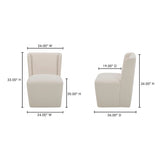 Cormac Cream Rolling Dining Chair by Moe's Home at Eve Furniture
