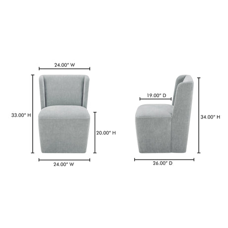 Cormac Slate Green Rolling Dining Chair by MOES at Eve Furniture