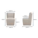 Cormac Warm Sand Rolling Dining Chair by Moe's Home at Eve Furniture