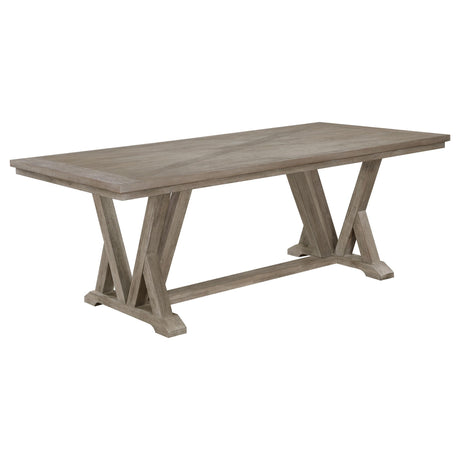 Cornelia Coastal Gray Rectangular Wood Dining Table by Coaster at Eve Furniture