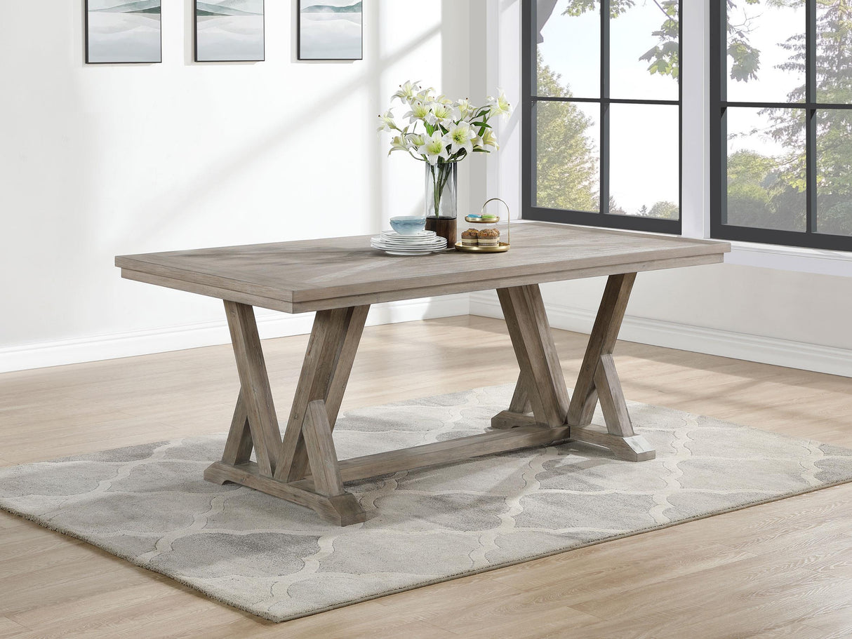 Cornelia Coastal Gray Rectangular Wood Dining Table by Coaster at Eve Furniture