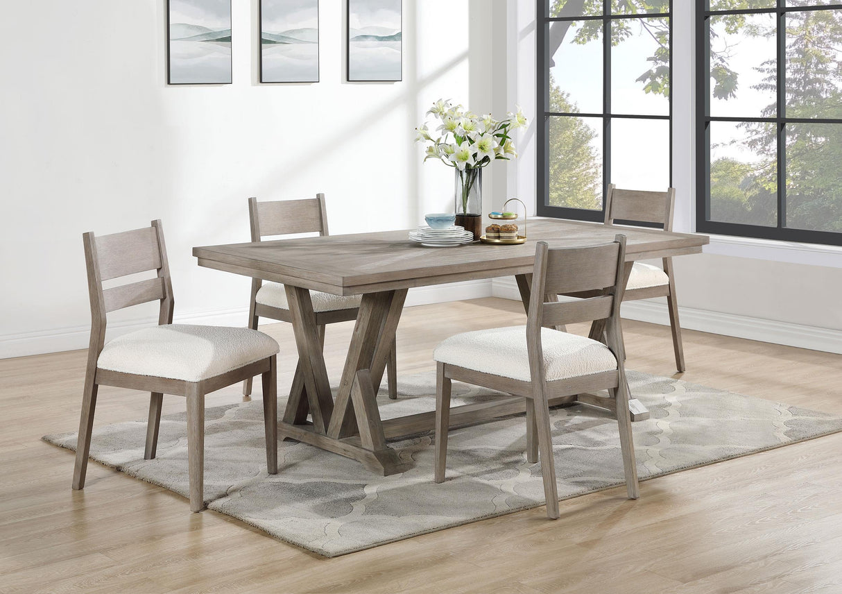 Cornelia Coastal Grey 5-Piece Rectangular Dining Set by Coaster at Eve Furniture