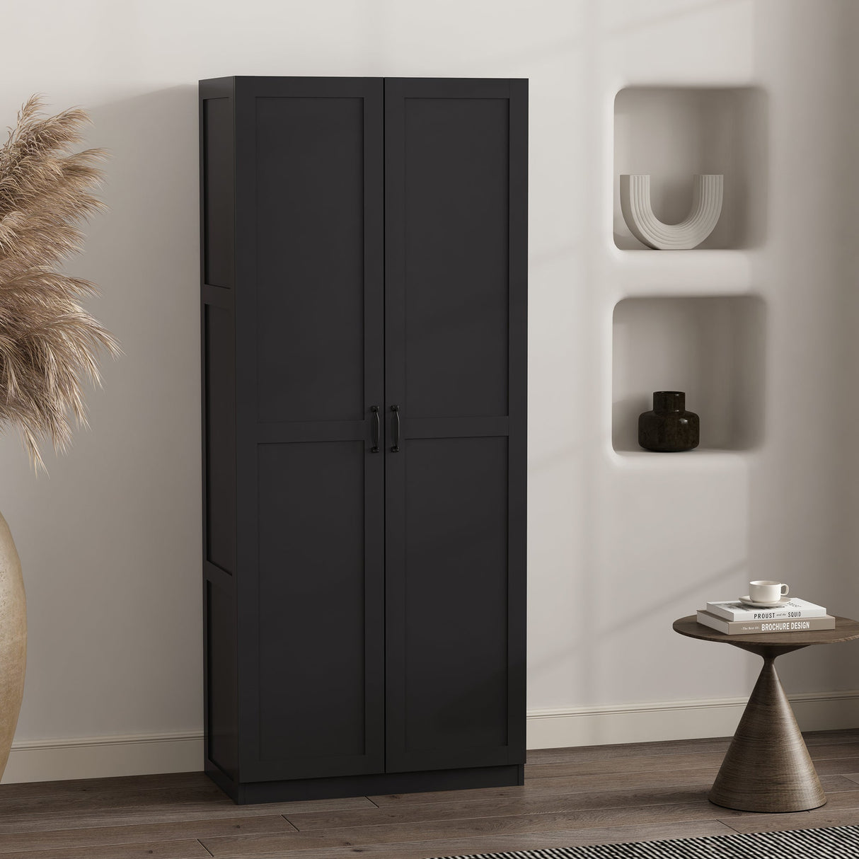 Cornelia Storage Closet 1.0 in Black by Manhattan Comfort at Eve Furniture