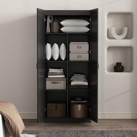 Cornelia Storage Closet 1.0 in Black by Manhattan Comfort at Eve Furniture