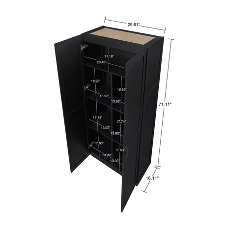 Cornelia Storage Closet 1.0 in Black (set of 2) by Manhattan Comfort at Eve Furniture