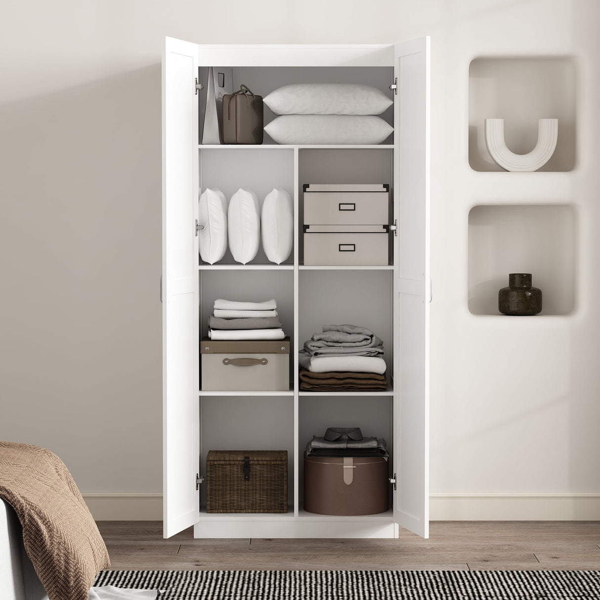 Cornelia Storage Closet 1.0 in White by Manhattan Comfort at Eve Furniture