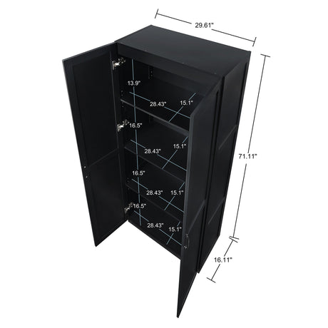 Cornelia Storage Closet 2.0 in Black (set of 2) by Manhattan Comfort at Eve Furniture