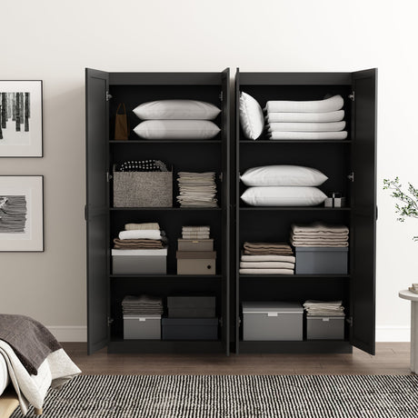 Cornelia Storage Closet 2.0 in Black (set of 2) by Manhattan Comfort at Eve Furniture