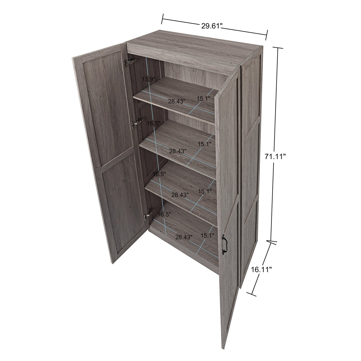 Cornelia Storage Closet 2.0 in Grey (set of 2) by Manhattan Comfort at Eve Furniture