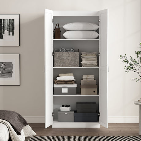 Cornelia Storage Closet 2.0 in White by Manhattan Comfort at Eve Furniture