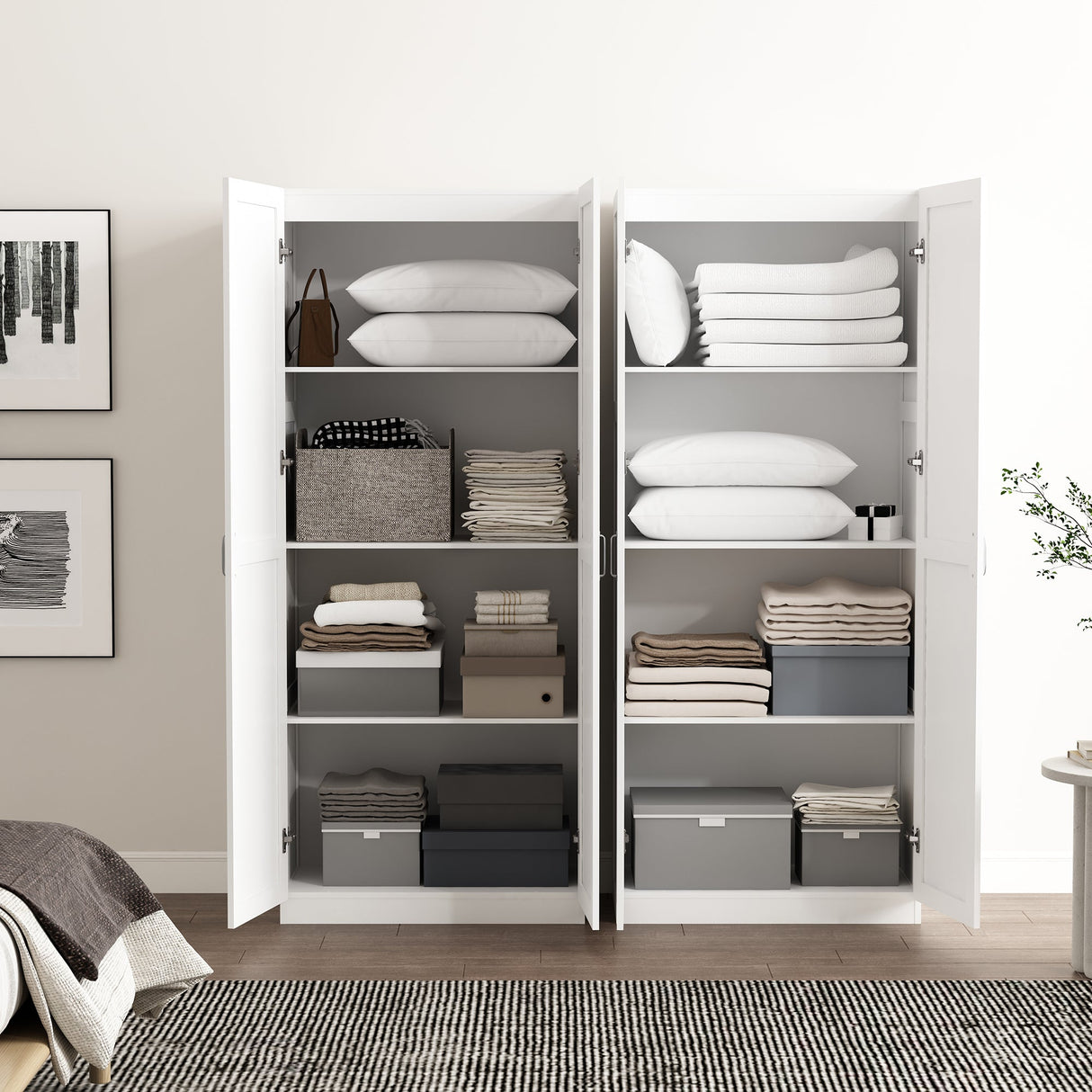 Cornelia Storage Closet 2.0 in White (set of 2) by Manhattan Comfort at Eve Furniture