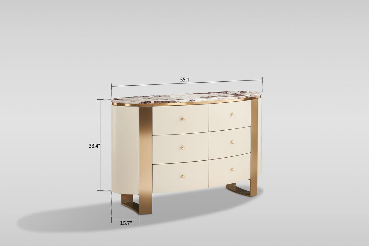 Cornina Cream Dresser and Mirror by New Era Innovations at Eve Furniture