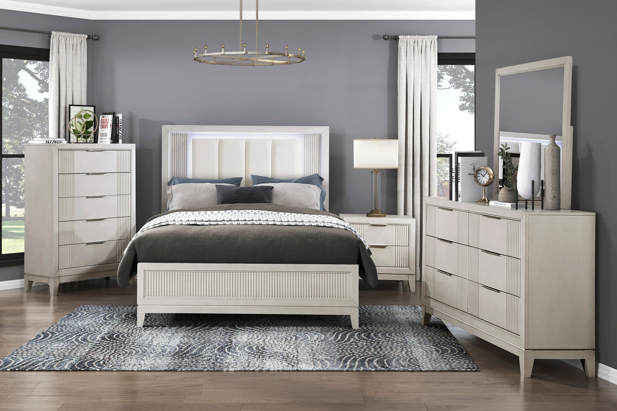 Cornwall Antique White California King Bed by Homelegance at Eve Furniture