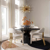 Corralis Cream Performance Linen Dining Chair by TOV Furniture at Eve Furniture