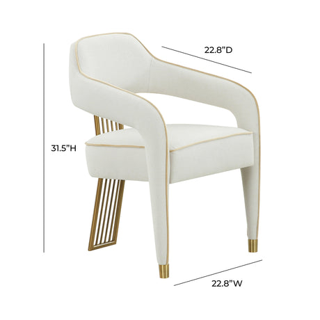 Corralis Cream Performance Linen Dining Chair by TOV Furniture at Eve Furniture