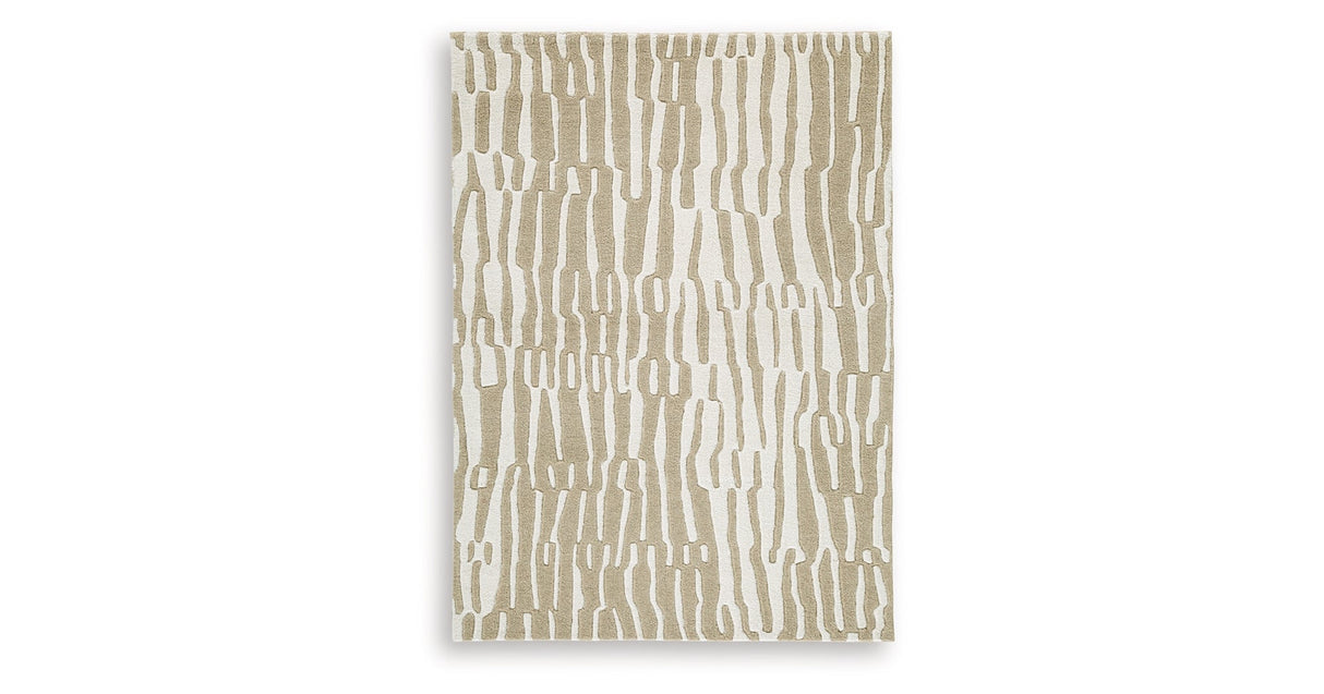 Corrbell Beige/White Medium Rug by Ashley at Eve Furniture