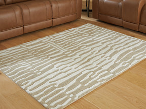 Corrbell Beige/White Medium Rug by Ashley at Eve Furniture