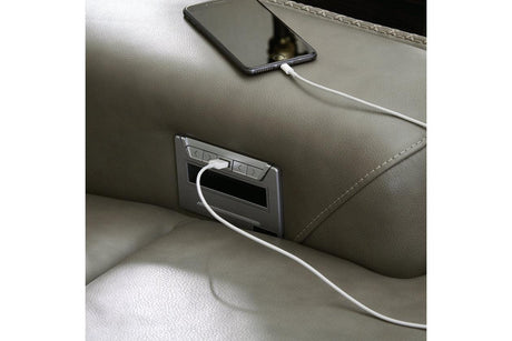 Correze 3-Piece Dual Power Leather Reclining Modular Sectional by Ashley at Eve Furniture