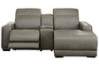 Correze 3-Piece Dual Power Leather Reclining Modular Sectional by Ashley at Eve Furniture