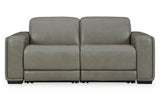 Correze Gray 2-Piece Power Reclining Sectional Loveseat by Ashley at Eve Furniture
