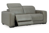 Correze Gray 2-Piece Power Reclining Sectional Loveseat by Ashley at Eve Furniture