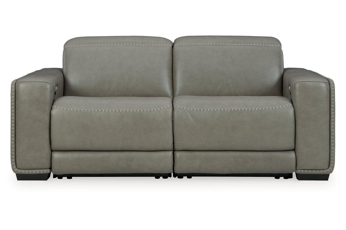 Correze Gray 2-Piece Power Reclining Sectional Loveseat by Ashley at Eve Furniture