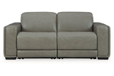 Correze Gray 2-Piece Power Reclining Sectional Loveseat by Ashley at Eve Furniture