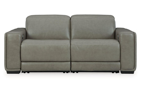 Correze Gray 2-Piece Power Reclining Sectional Loveseat by Ashley at Eve Furniture