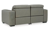 Correze Gray 2-Piece Power Reclining Sectional Loveseat by Ashley at Eve Furniture
