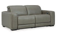 Correze Gray 2-Piece Power Reclining Sectional Loveseat by Ashley at Eve Furniture