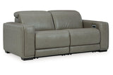 Correze Gray 2-Piece Power Reclining Sectional Loveseat by Ashley at Eve Furniture