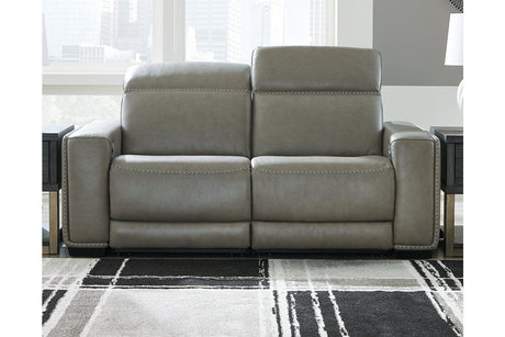 Correze Gray 2-Piece Power Reclining Sectional Loveseat by Ashley at Eve Furniture