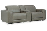 Correze Gray 3-Piece Power Reclining Sectional Loveseat by Ashley at Eve Furniture